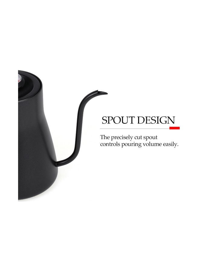 Pour Over Coffee Kettle With Thermometer Black 23x15x11cm