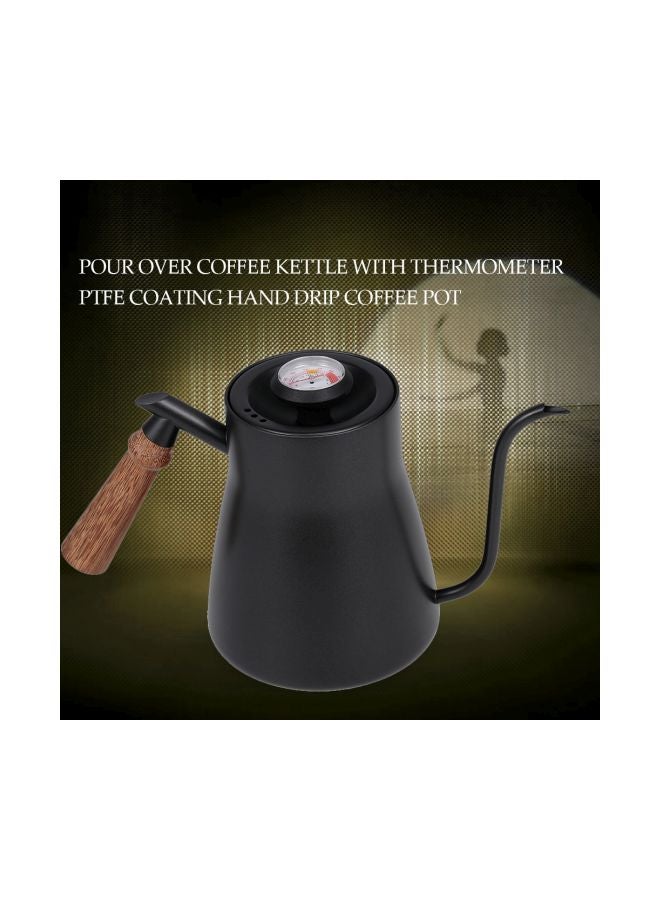 Pour Over Coffee Kettle With Thermometer Black 23x15x11cm