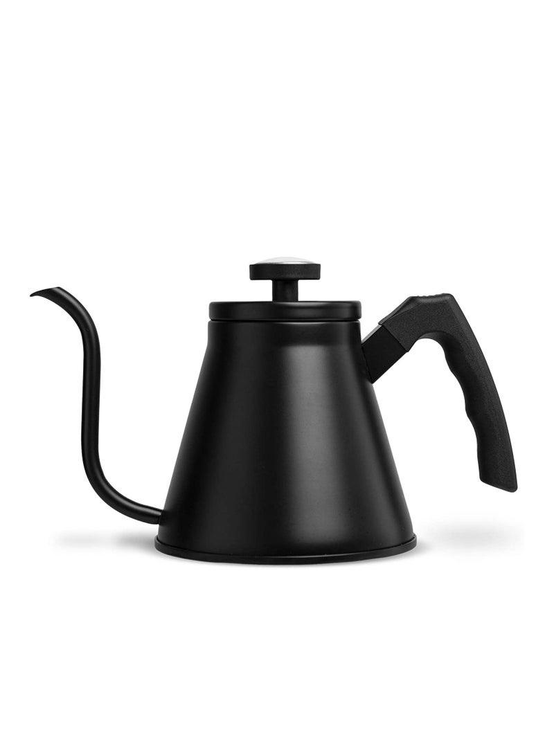 Stove Top Gooseneck Kettle with Thermometer For Pouring Coffee and Tea 3 Tier Stainless Steel Base Black