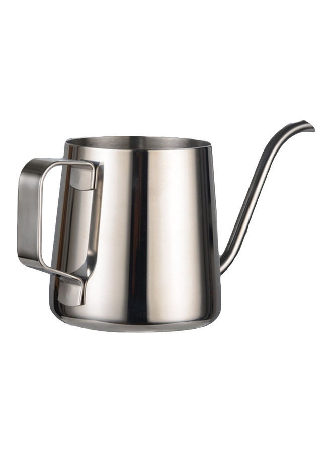 Long Narrow Spout Pour Handle Gooseneck Kettle Silver