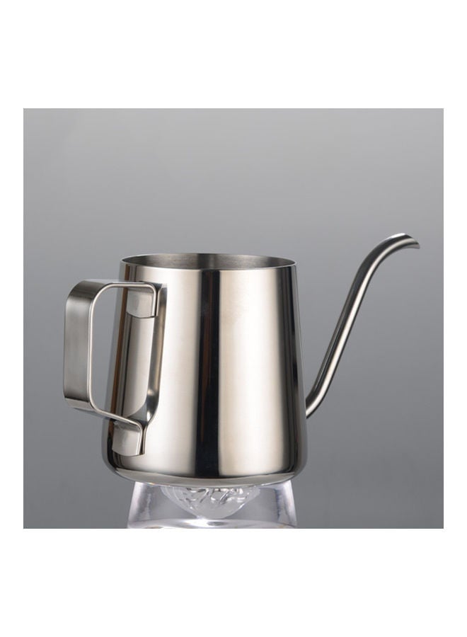 Long Narrow Spout Pour Handle Gooseneck Kettle Silver