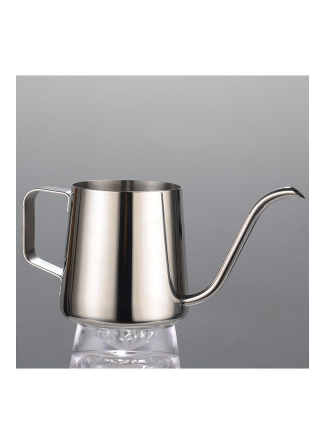 Long Narrow Spout Pour Handle Gooseneck Kettle Silver