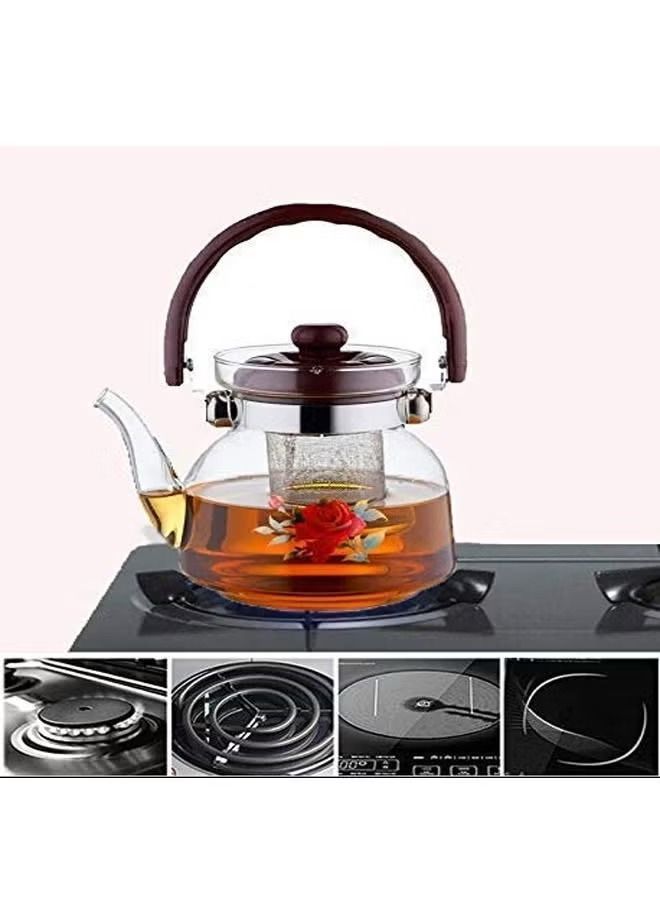 Teapot Stove Top Glass Tea Kettle Infuser Coffee Pot Ceramic Stovetop Safe