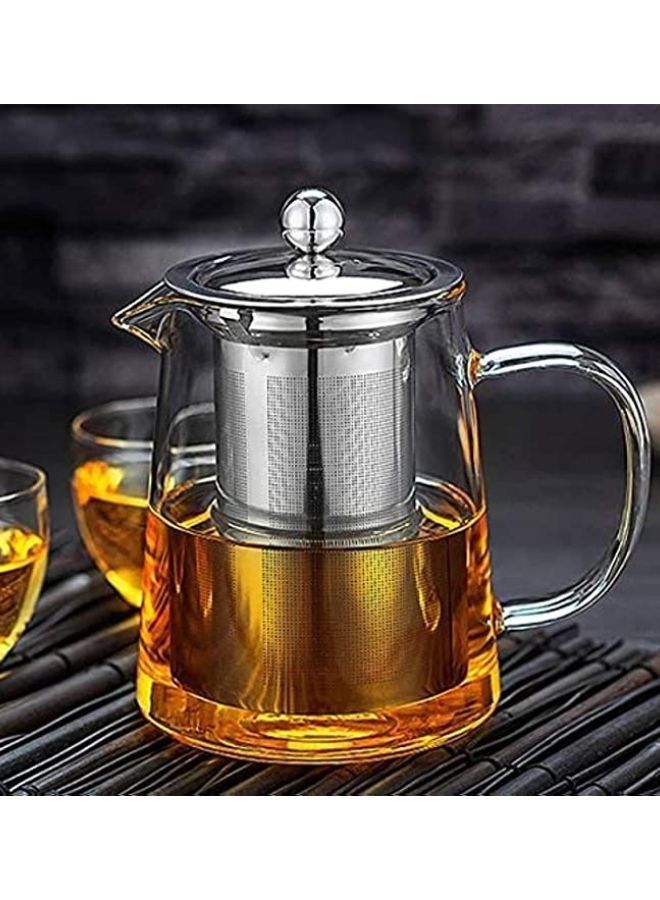 Glass Teapot Save Tea Kettle with Removable Food Grade Stainless Steel Infuser