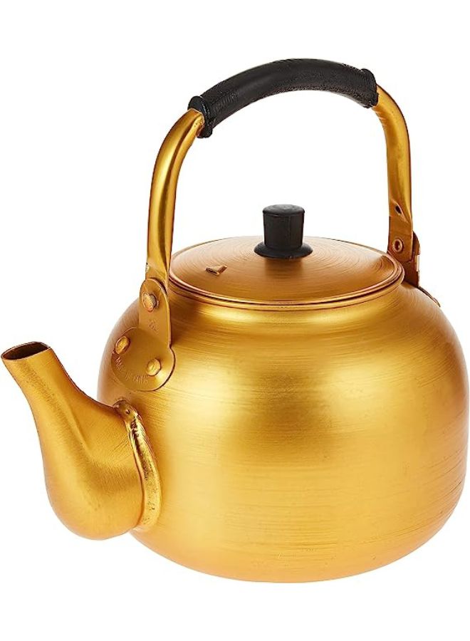 Yellow Kettle 3L–Stove Top Tea Kettle-Golden Kettle-Karak Kettle-Camping Kettle-Coffee Aluminium Pot Ideal for Home Office,Camping & Hotel 3 Litre