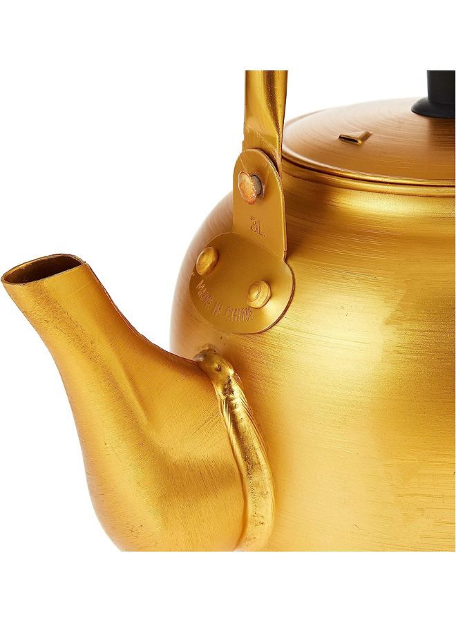 Yellow Kettle 3L–Stove Top Tea Kettle-Golden Kettle-Karak Kettle-Camping Kettle-Coffee Aluminium Pot Ideal for Home Office,Camping & Hotel 3 Litre