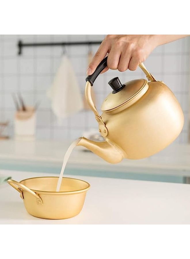 Yellow Kettle 3L–Stove Top Tea Kettle-Golden Kettle-Karak Kettle-Camping Kettle-Coffee Aluminium Pot Ideal for Home Office,Camping & Hotel 3 Litre
