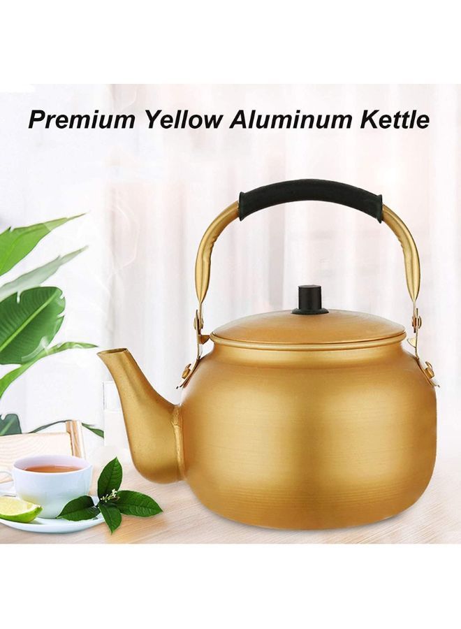 Yellow Kettle 3L–Stove Top Tea Kettle-Golden Kettle-Karak Kettle-Camping Kettle-Coffee Aluminium Pot Ideal for Home Office,Camping & Hotel 3 Litre