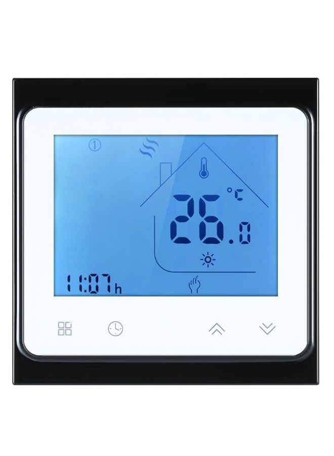 Programmable Electric Heating Touch Screen Thermostat H22277W White/Black