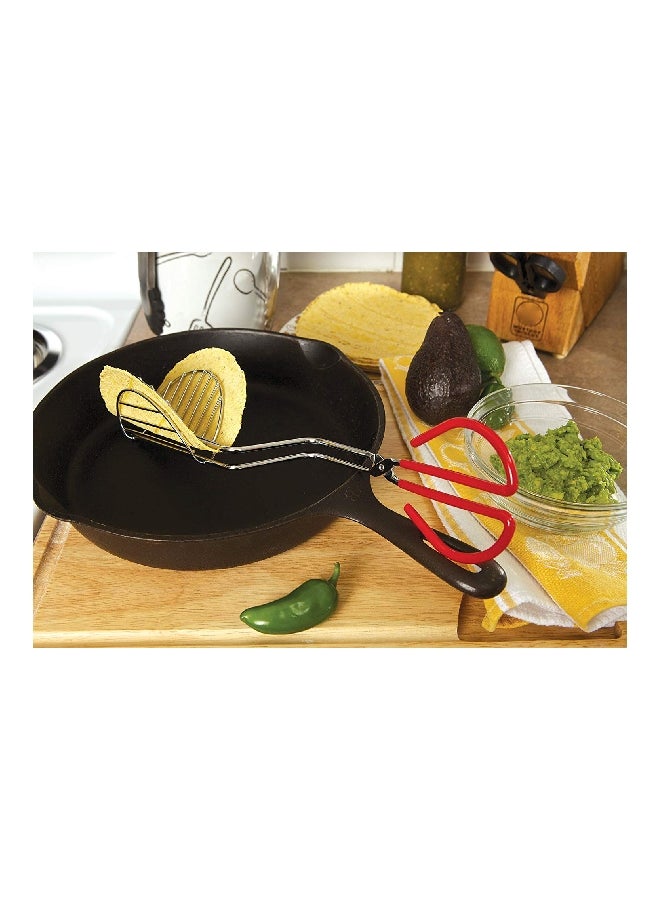 Chrome-Plated Steel Taco Press Chrome 15.8x2.5x3.8inch