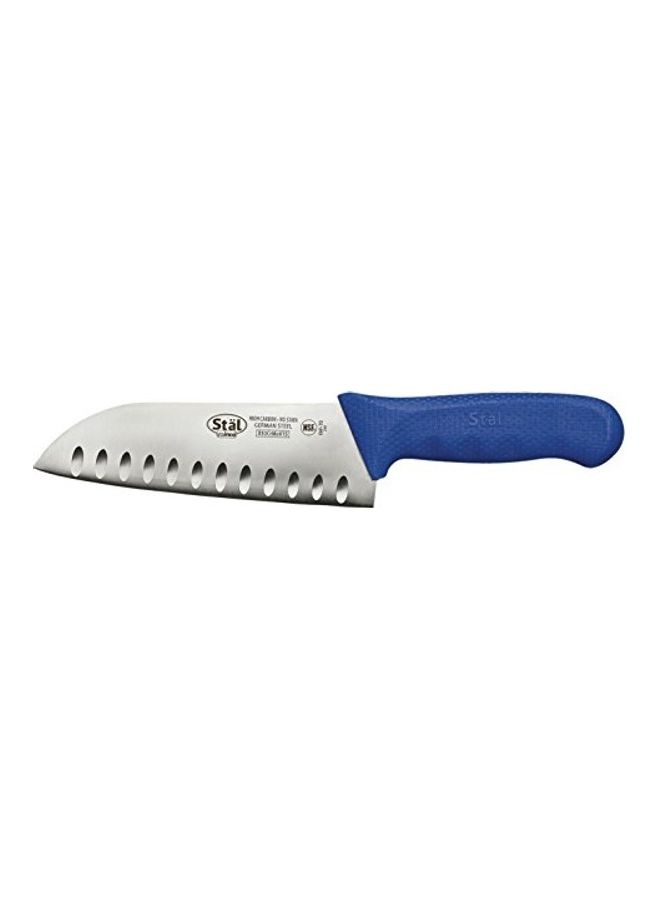 Stainless Steel Santoku Knife Silver/Blue 7inch