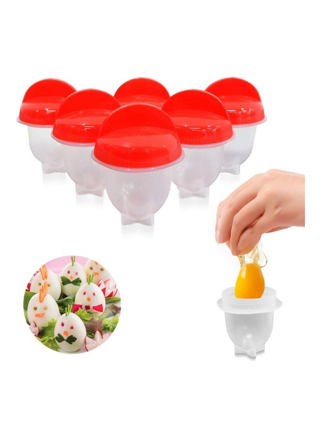 6-Piece Egg Cookers Red/Clear ‎9x7cm