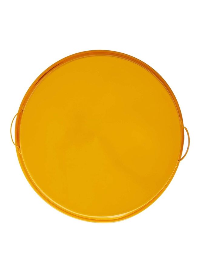 Tray With 7-Serving Plates Yellow/Silver 41x10x44cm