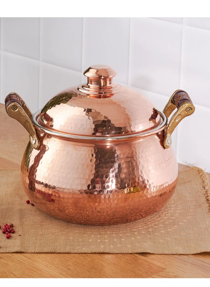 Karaca Mesopotamia copper squat saucepan with Lid 20 cm