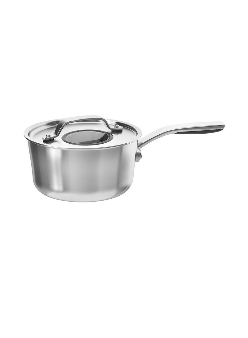Saucepan with lid stainless steel grey 2.4 l