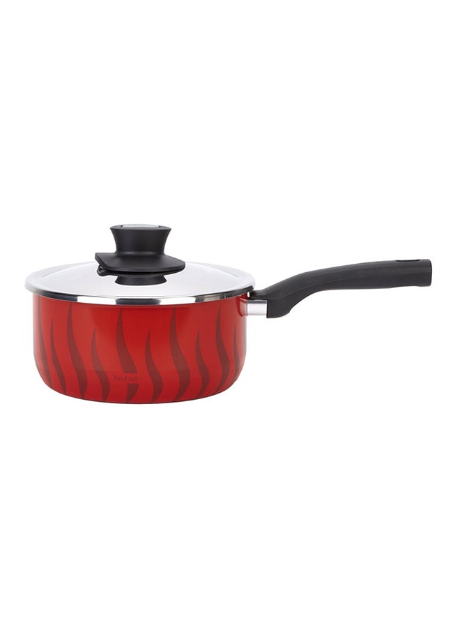 Tempo Flame Sauce Pan With Lid, Aluminum Non-Stick Red/Silver/Black 20cm