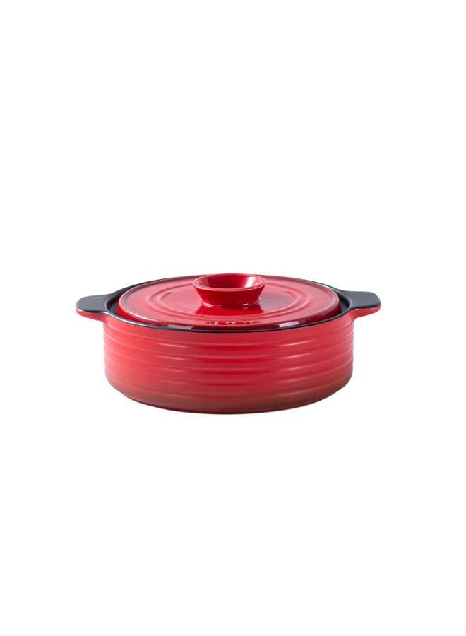Ceramic Direct Fire 2 L Casserole Red, Red