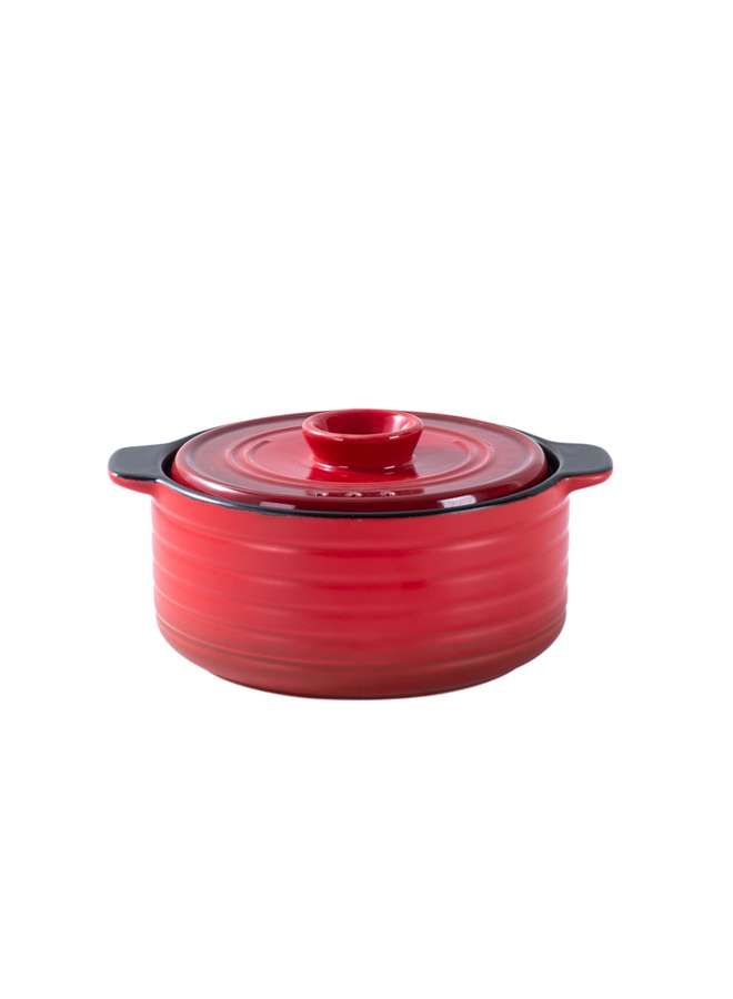 Ceramic Direct Fire 1.8 L Casserole Red, Red