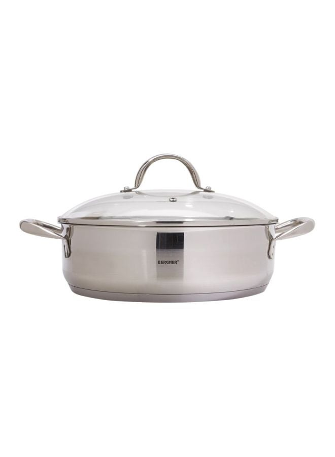 Shallow Pot With Glass Lid Shiny, Matt 28cm