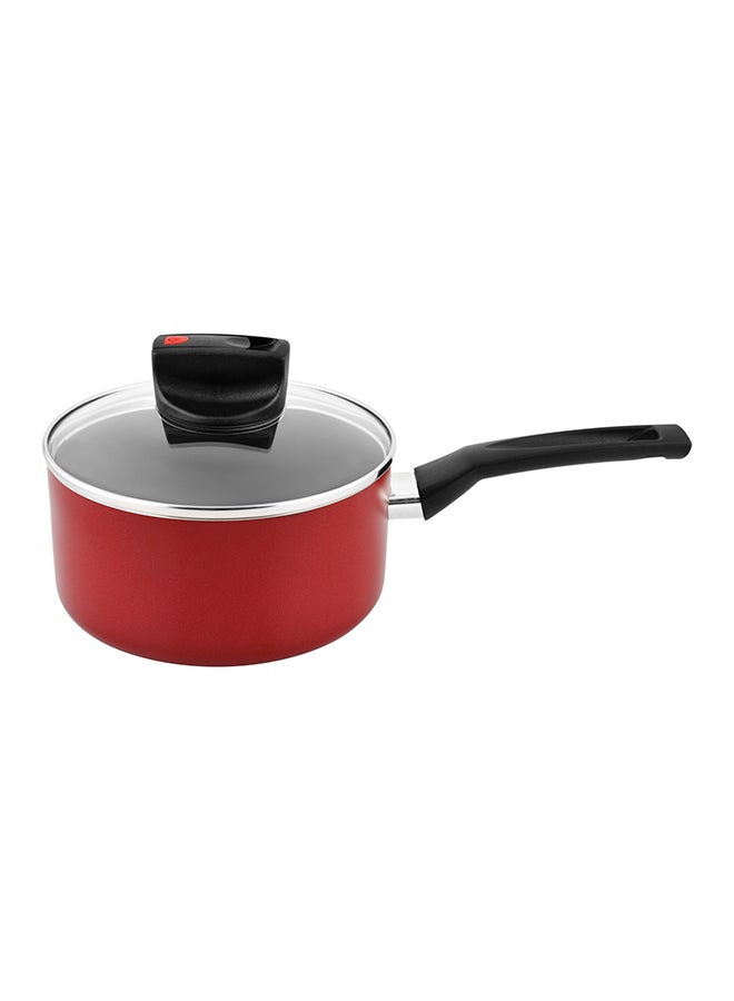 Safecook Non-Stick Covered Saucepan Red/Black 18cm