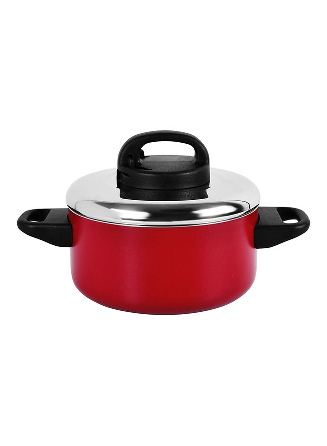 Classique Covered Saucepot With Steel Lid Red/Silver/Black 18cm