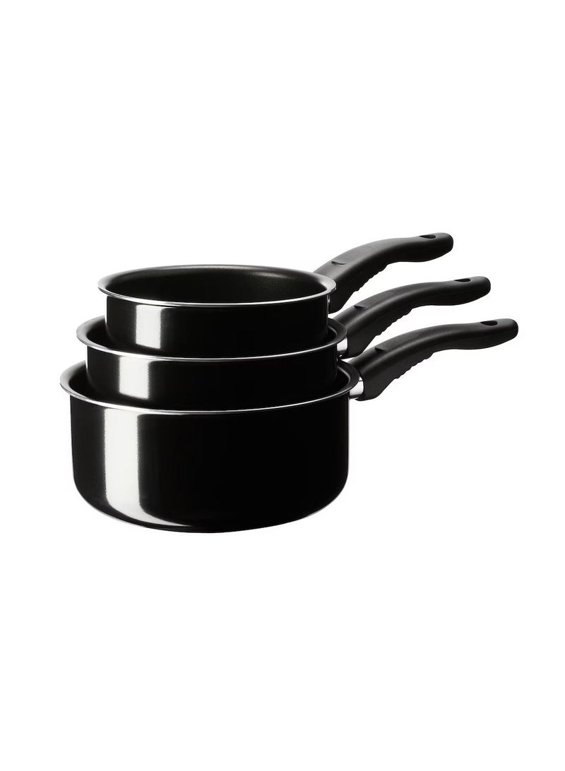 Saucepan set of 3 black