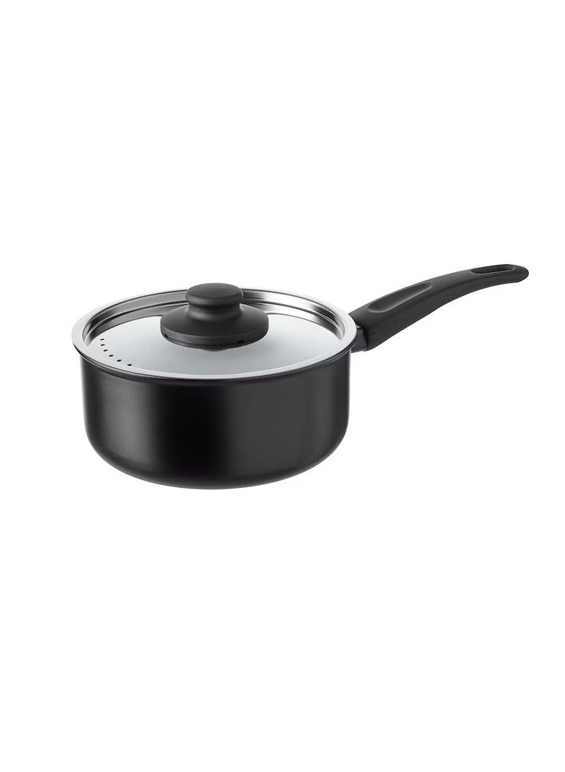 Saucepan with lid, black2 l