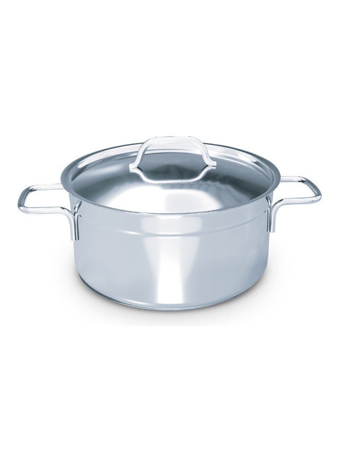 Stainless Steel Sauce Pan 24cm (DSP 24W), Well Polished Exterior, Non-Stick Interior, Oven Safe, Dishwasher Safe, 304 Grade, Ergonomic Handle, Premium Lid, Heavy Base Sandwich Bottom, Strong & Durable Silver 24cm