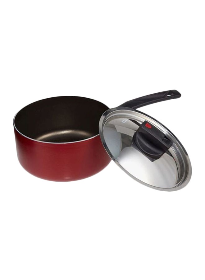 Safecook Non-Stick Cov Saucepan Red/Clear/Black 16cm