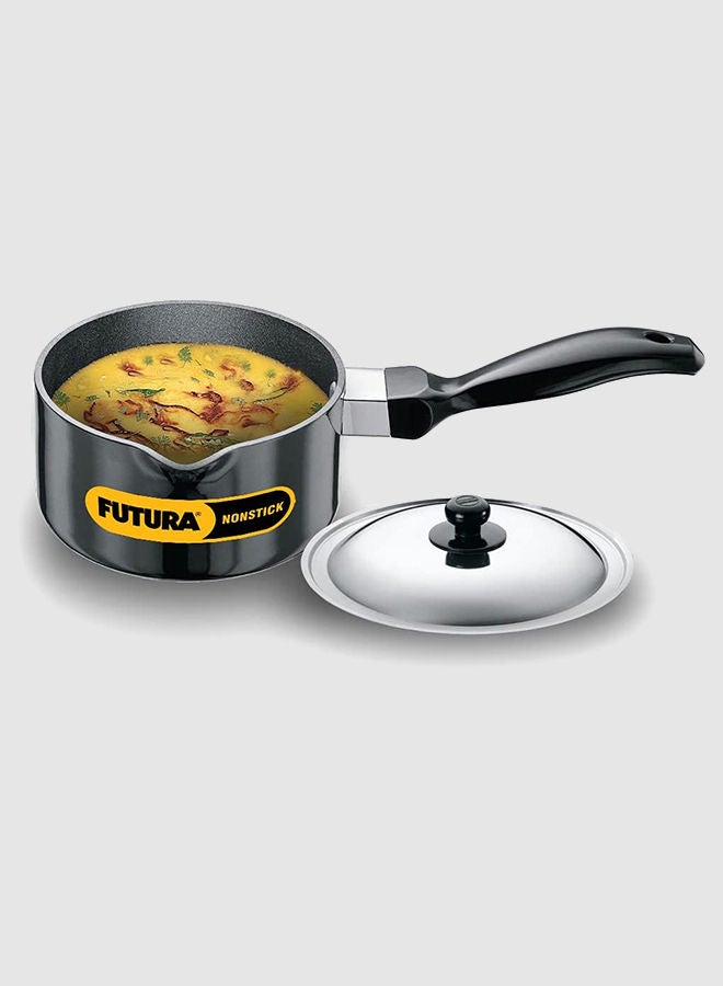 Futura Nonstick Saucepan With Steel Lid Black 1 Litres