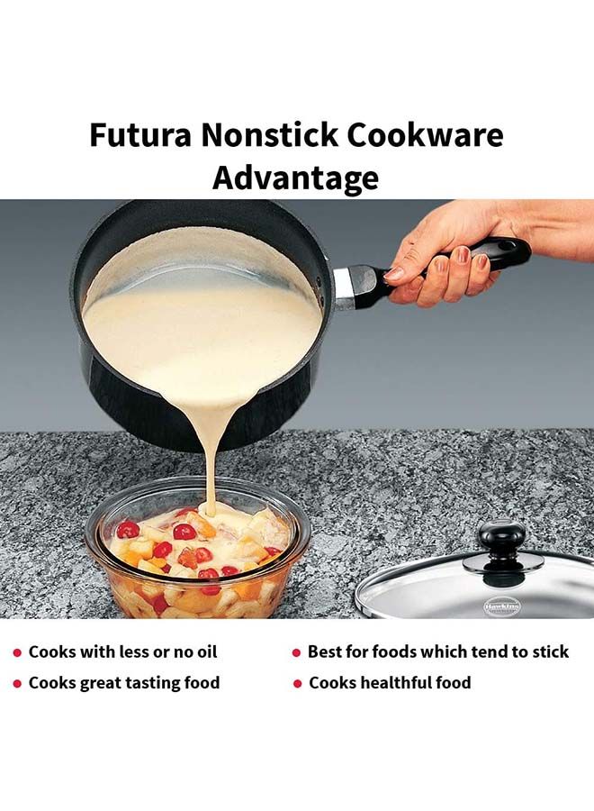 Futura Nonstick Saucepan With Glass Lid Black 3 Liter