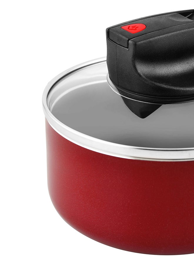 Safecook Non-Stick Cov Saucepan Red 14cm
