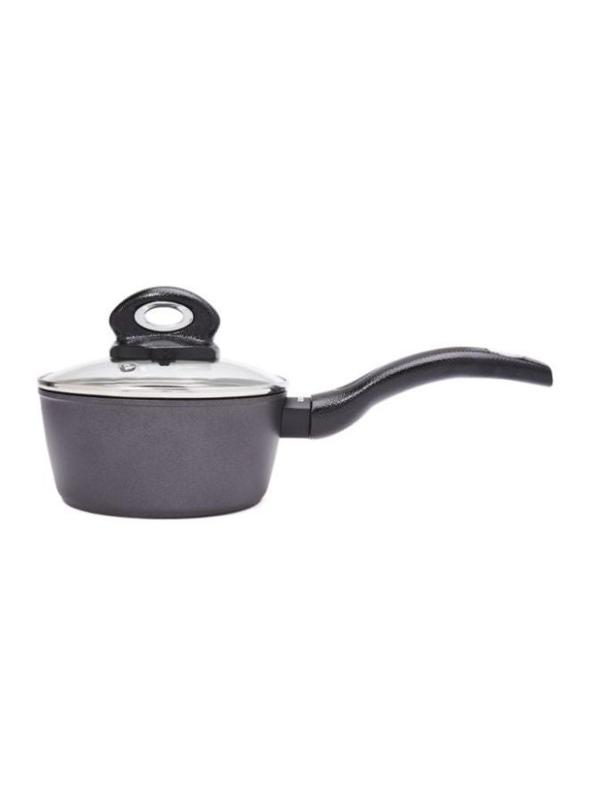 Orion Forged Aluminium Induction Bottom Non-stick Saucepan With Lid Black 16cm