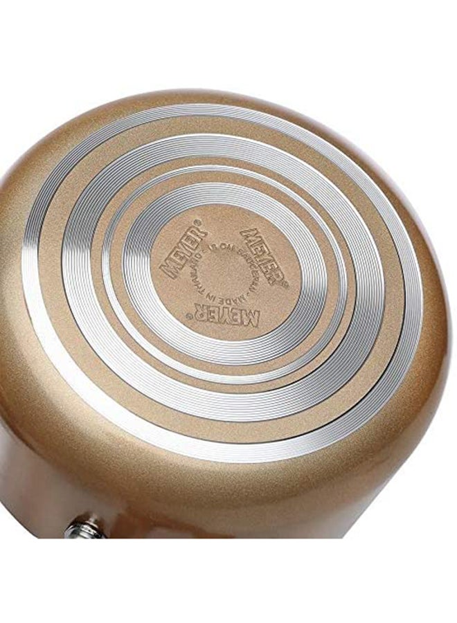 Aluminum Non-stick Covered Saucepan With Glass Lid Brown 18cm