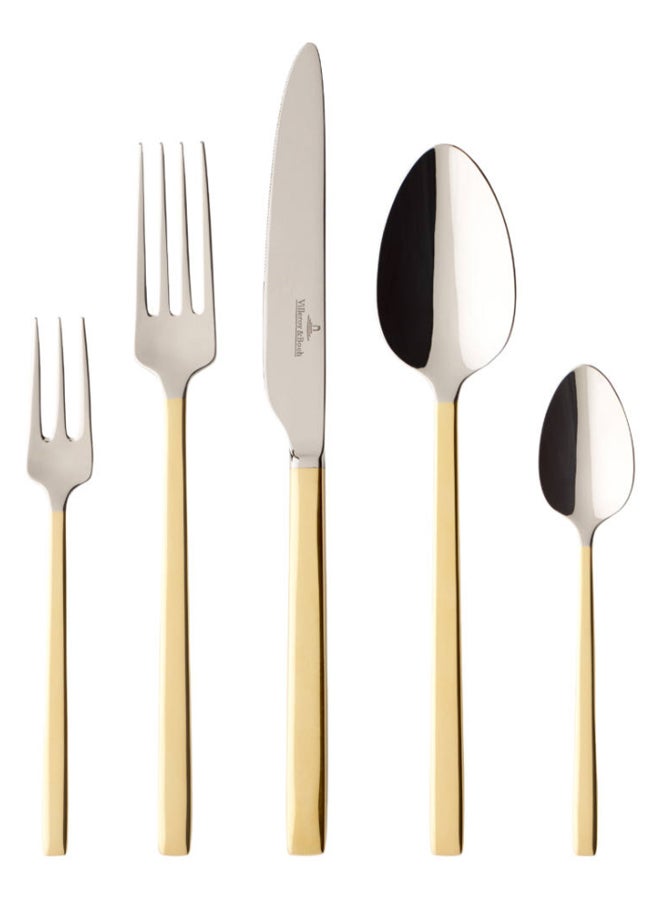 30-Piece La Classic Flatware Set Silver/Gold 49 x 34cm