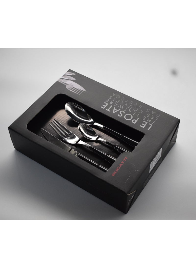 Casa Bugatti GIOIA- 24 Piece Black Acrylic Handle