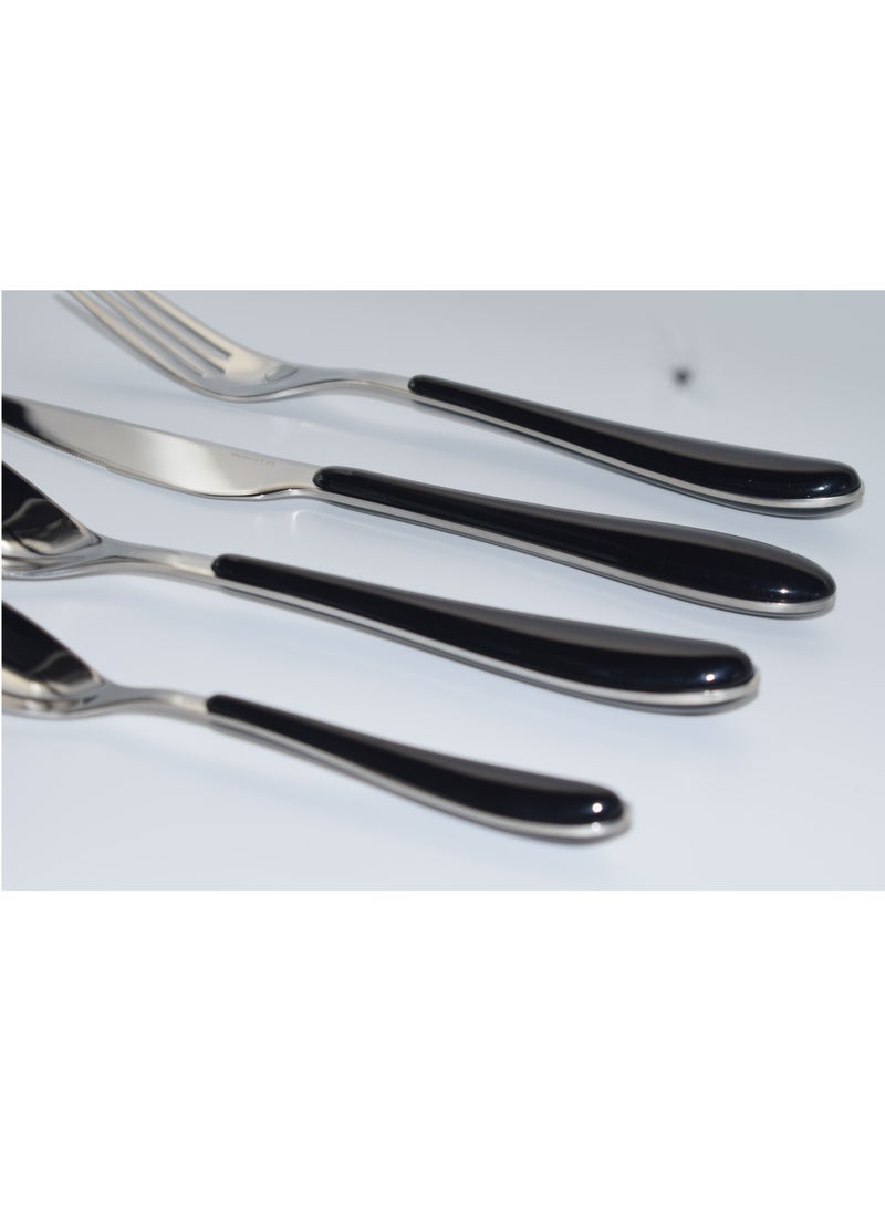 Casa Bugatti GIOIA- 24 Piece Black Acrylic Handle