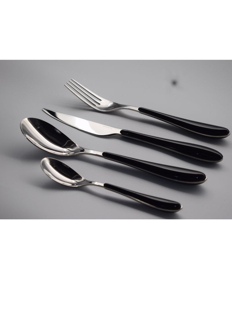 Casa Bugatti GIOIA- 24 Piece Black Acrylic Handle