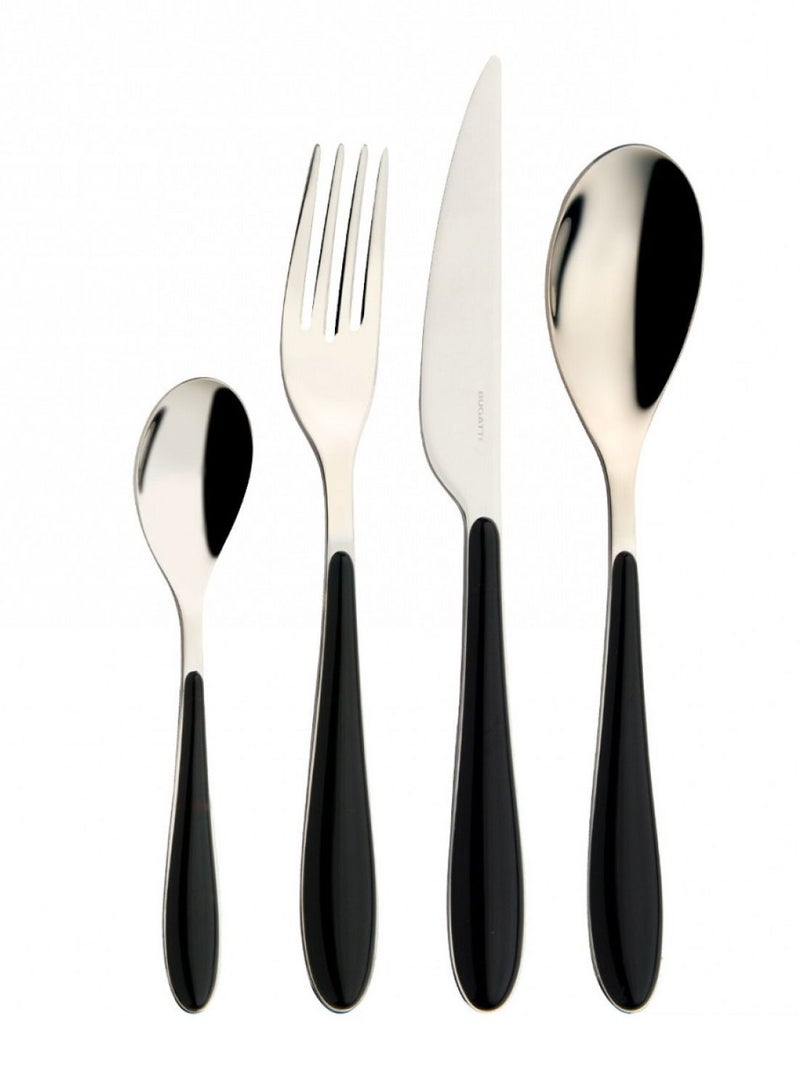 Casa Bugatti GIOIA- 24 Piece Black Acrylic Handle