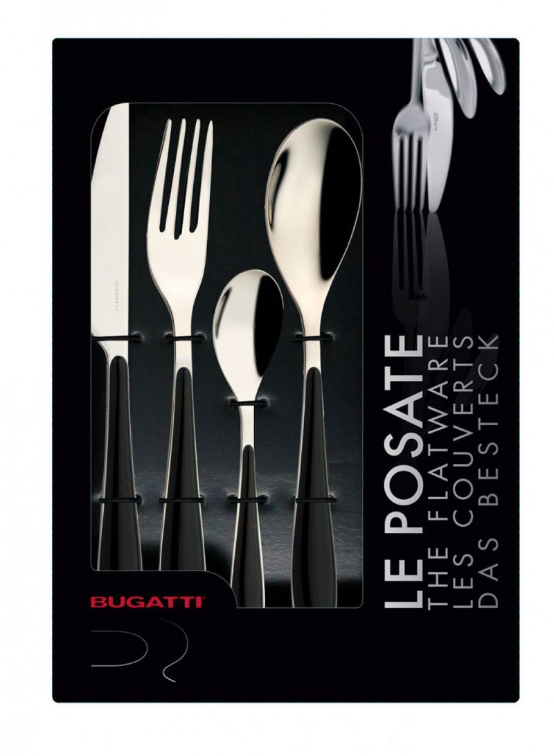 Casa Bugatti GIOIA- 24 Piece Black Acrylic Handle