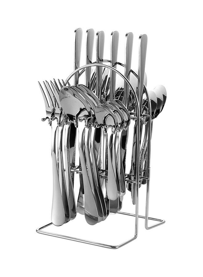 24-Piece Stainless Steel Cutlery Set Silver 22.8x2.2cm
