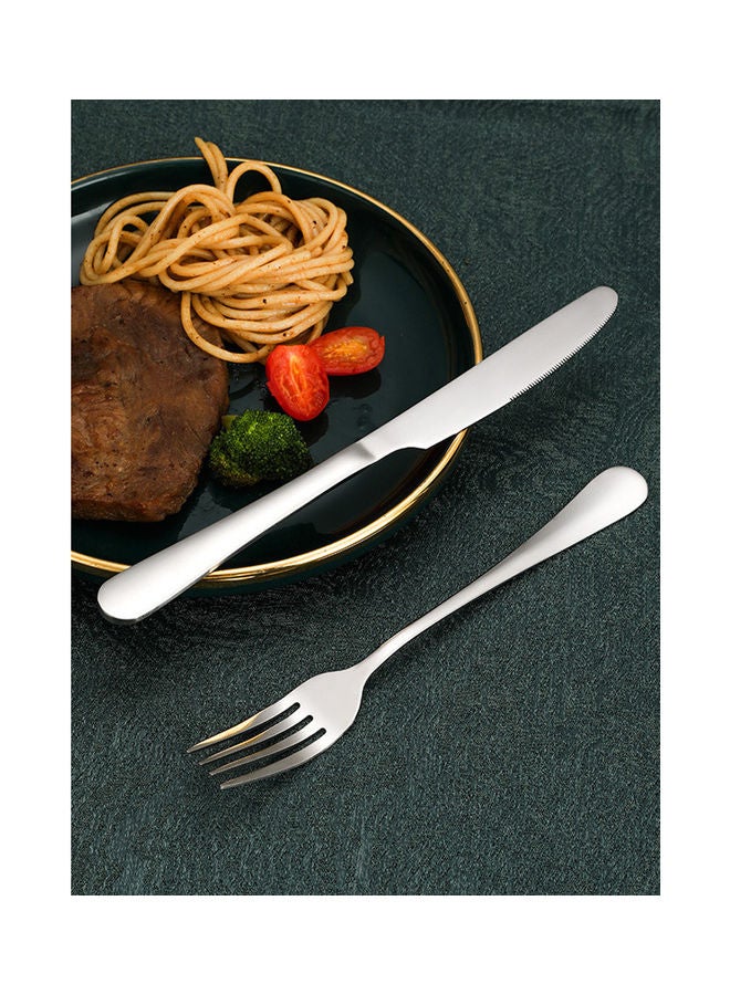 24-Piece Stainless Steel Cutlery Set Silver 22.8x2.2cm