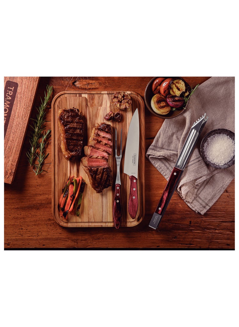Since 1911,Made in Brazil- Fsc Certified 3Pcs Barbecue Set Pol