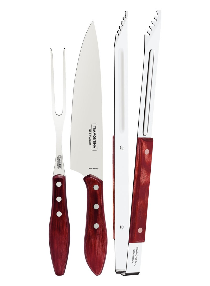 Since 1911,Made in Brazil- Fsc Certified 3Pcs Barbecue Set Pol