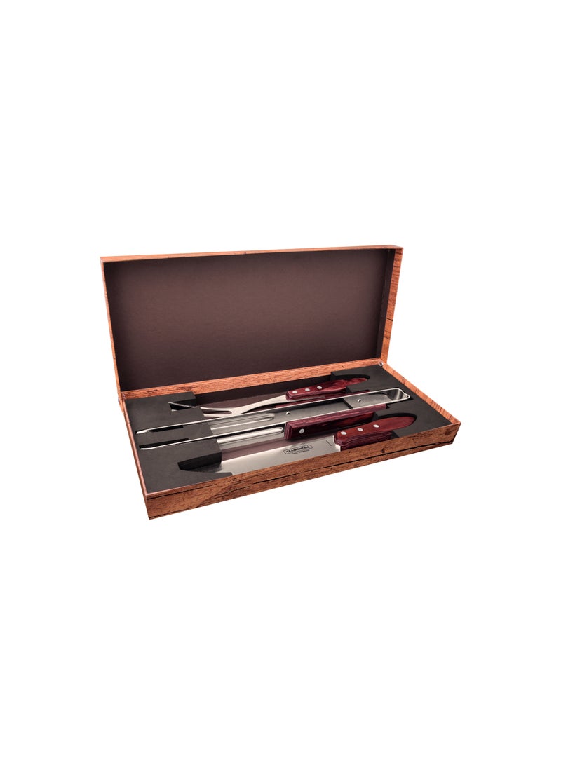 Since 1911,Made in Brazil- Fsc Certified 3Pcs Barbecue Set Pol