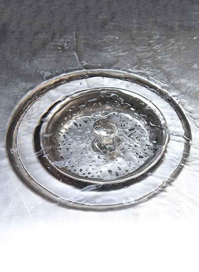 Stainless Steel Water Stopper Plug Silver 4x8.5cm
