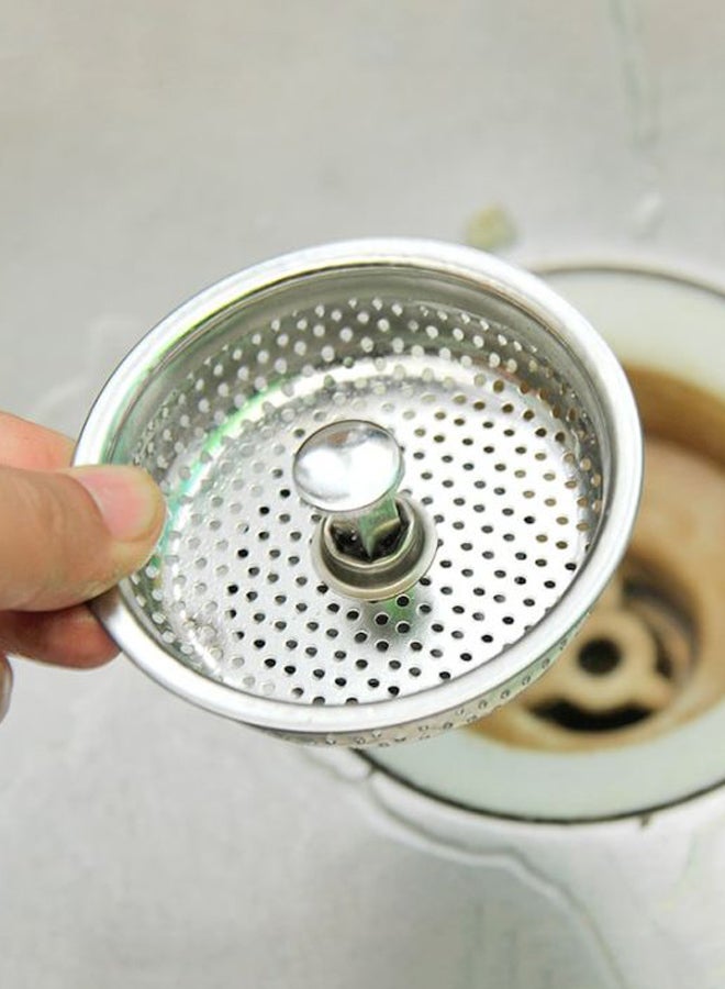 Stainless Steel Water Stopper Plug Silver 4x8.5cm