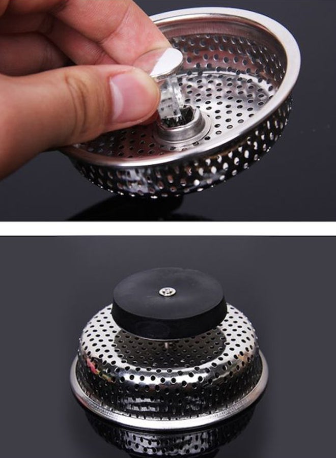 Stainless Steel Water Stopper Plug Silver 4x8.5cm