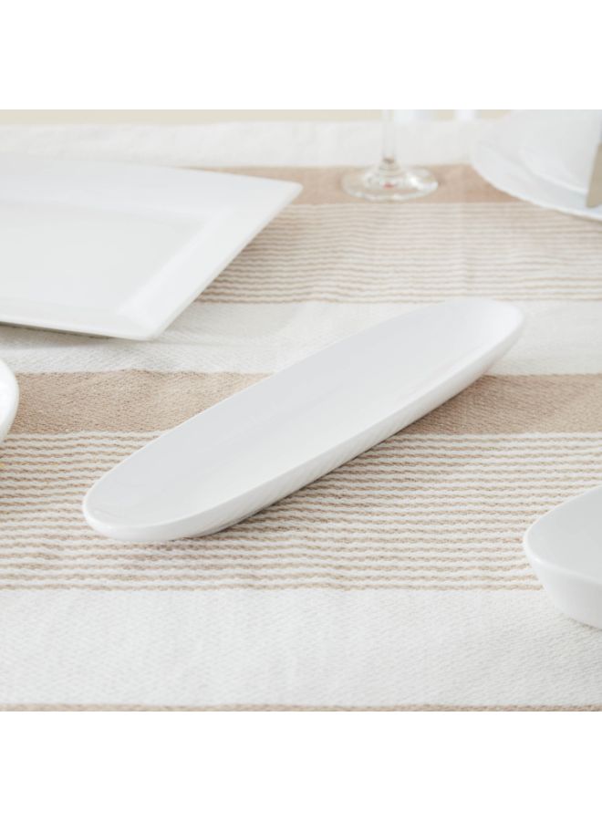 6-Piece Nova Entertainment Serving Set White J Platter 27x27x3 cm, O Platter 25x25x6 cm, Platter 26x26x2 cm, Side Plate 27x22x2.5 cm, Oval Platter 33x3x3 cm, Tray 34.8x8.5x3cm