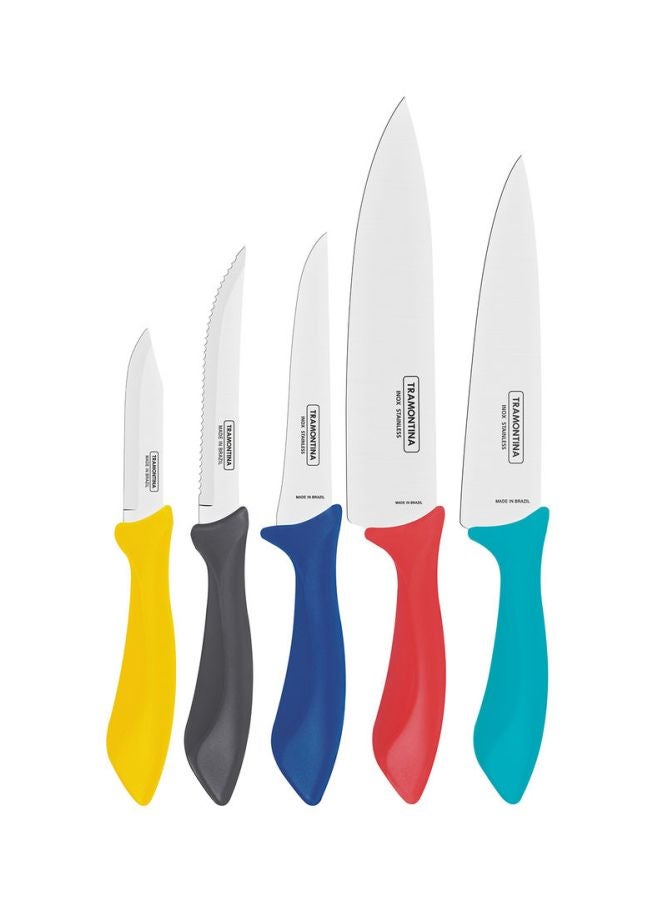 5-Piece Knives Set Multicolour Chef's Knife - 8, Kitchen Knife - 7, Boning Knife - 5, Steak Knife - 5, Paring Knife - 3inch